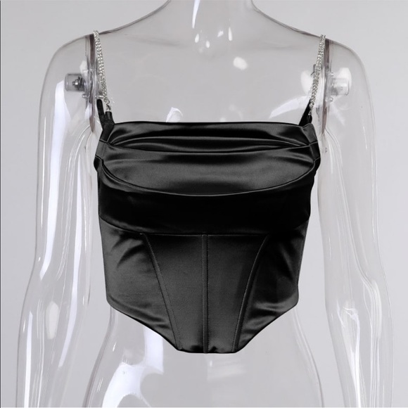 Stretch Satin Corset Top - Picture 3 of 4